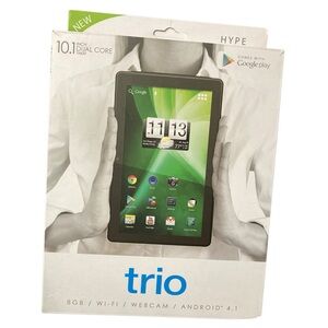 NEW TRIO HYPE 10.1” Dual Core Tablet 8gb WiFi Webcam Android 4.1 Factory Sealed